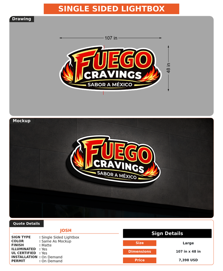 CUSTOM MOCKUP SIGN FOR Josh