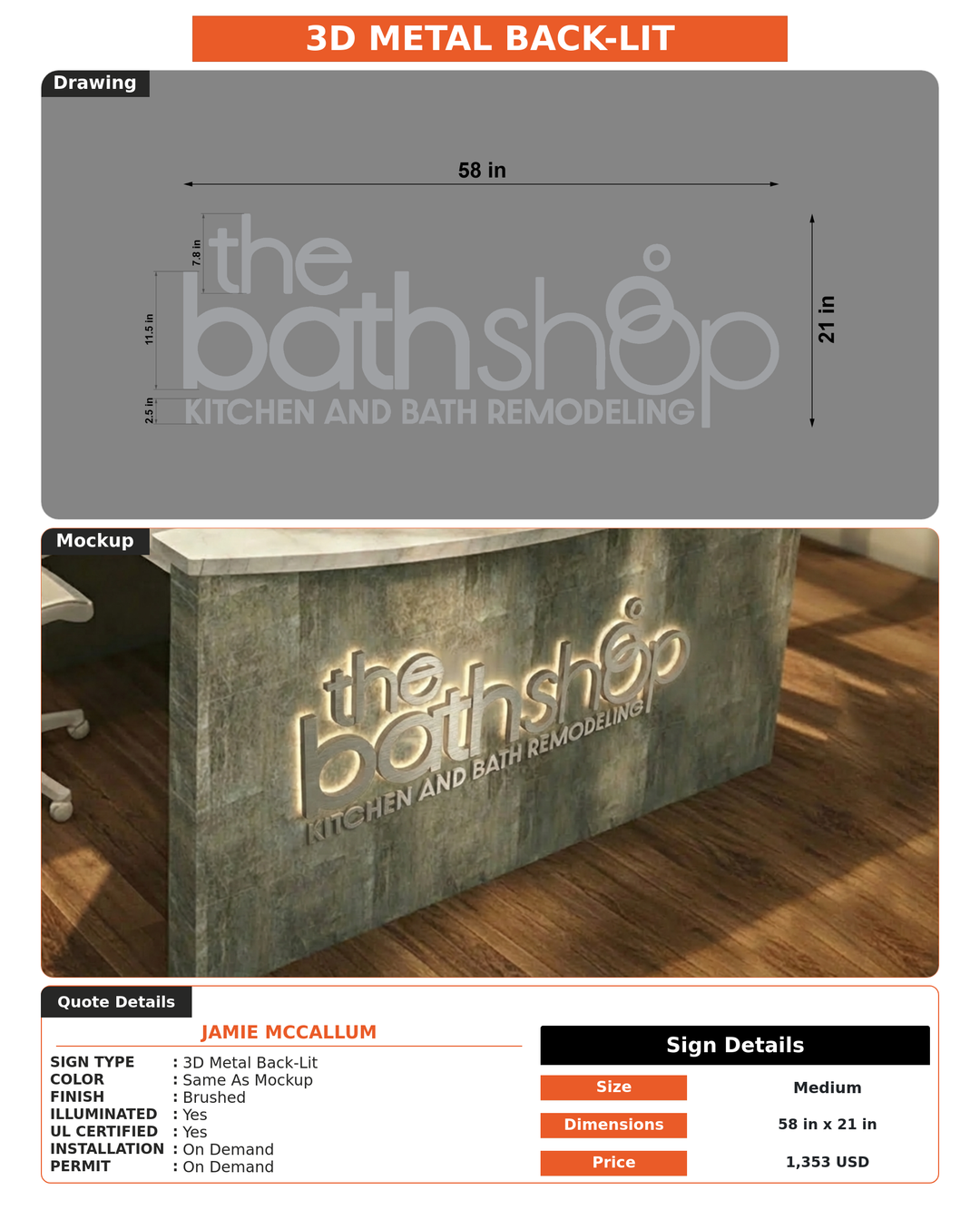 CUSTOM MOCKUP SIGN FOR Jamie McCallum
