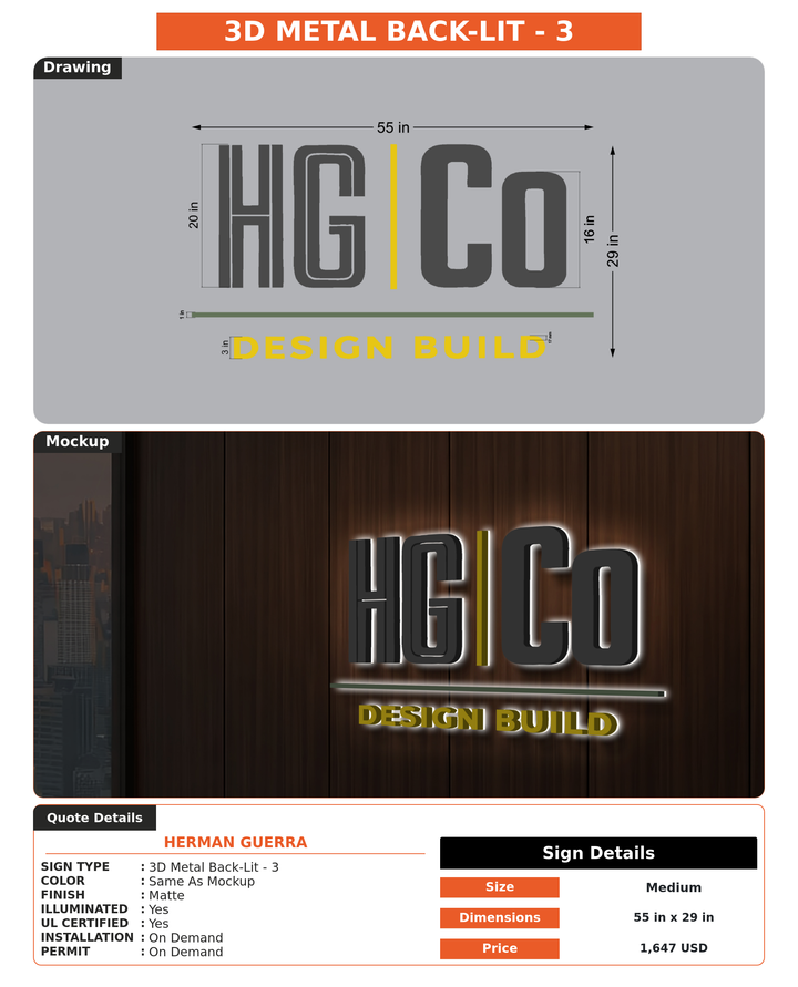 CUSTOM MOCKUP SIGN FOR Herman Guerra