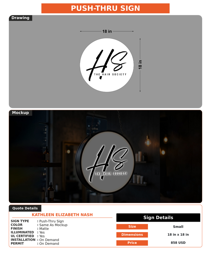 CUSTOM MOCKUP SIGN FOR Kathleen Elizabeth Nash
