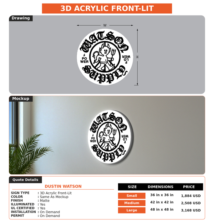 CUSTOM MOCKUP SIGN FOR Dustin Watson