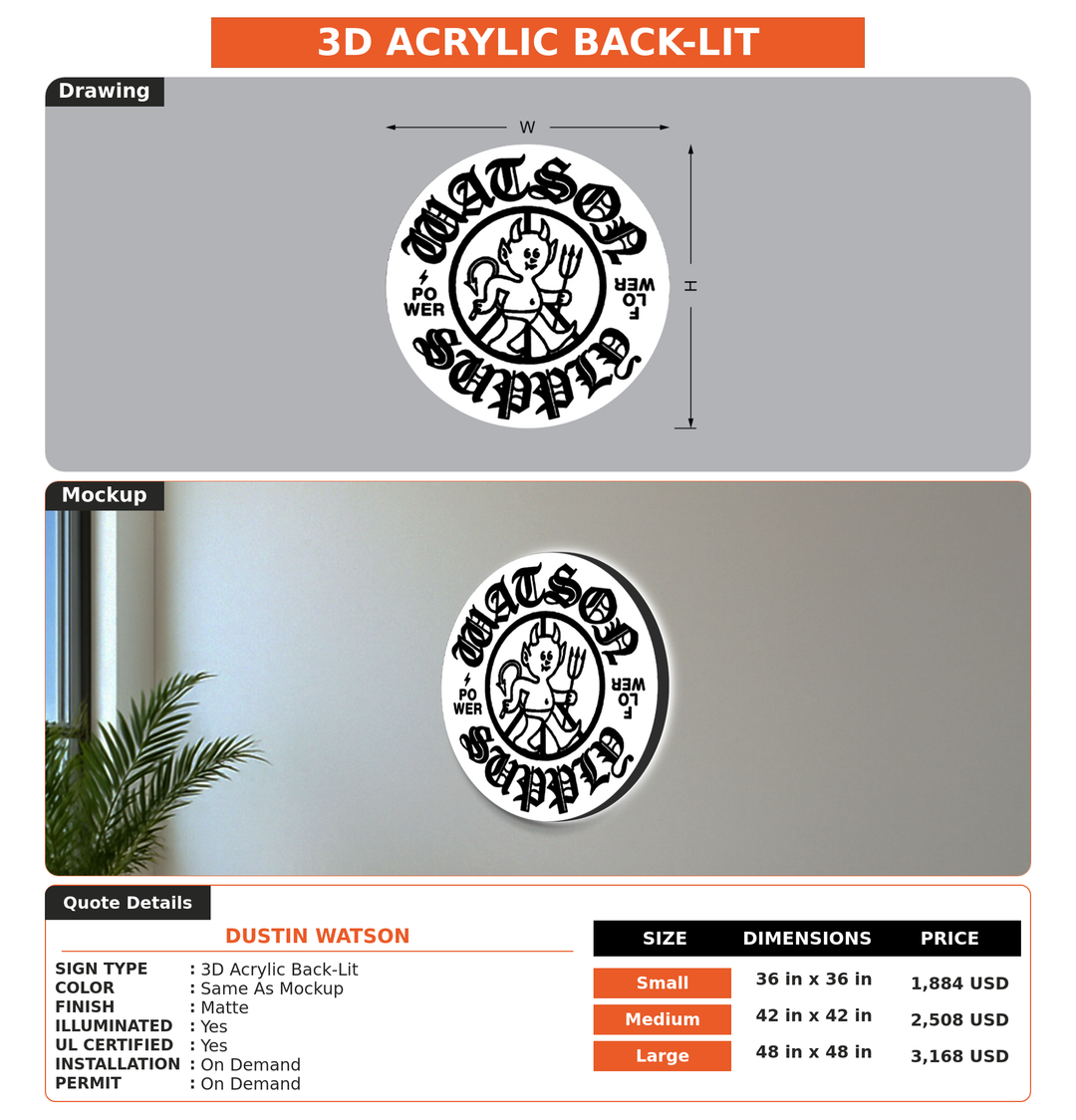CUSTOM MOCKUP SIGN FOR Dustin Watson