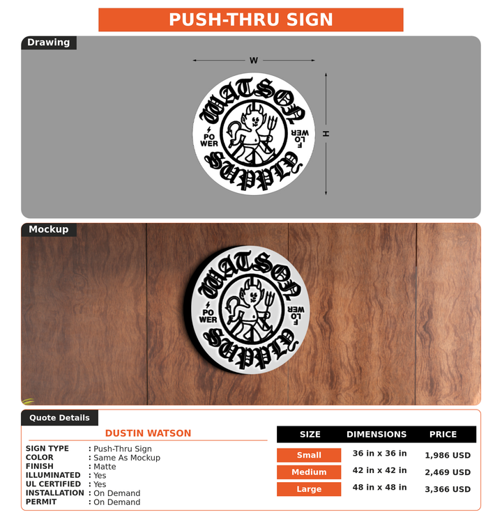 CUSTOM MOCKUP SIGN FOR Dustin Watson