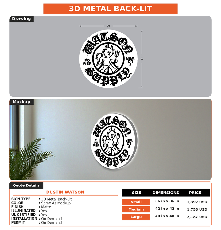 CUSTOM MOCKUP SIGN FOR Dustin Watson