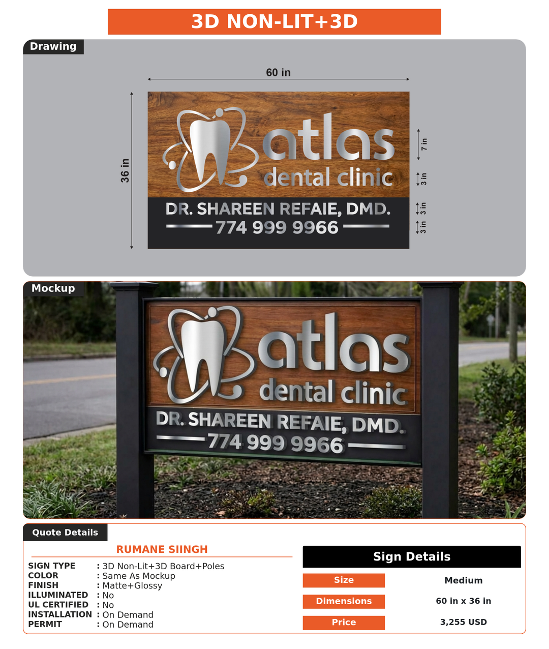 CUSTOM MOCKUP SIGN FOR Rumane Siingh