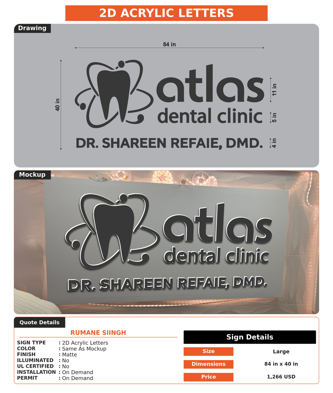 CUSTOM MOCKUP SIGN FOR Rumane Siingh