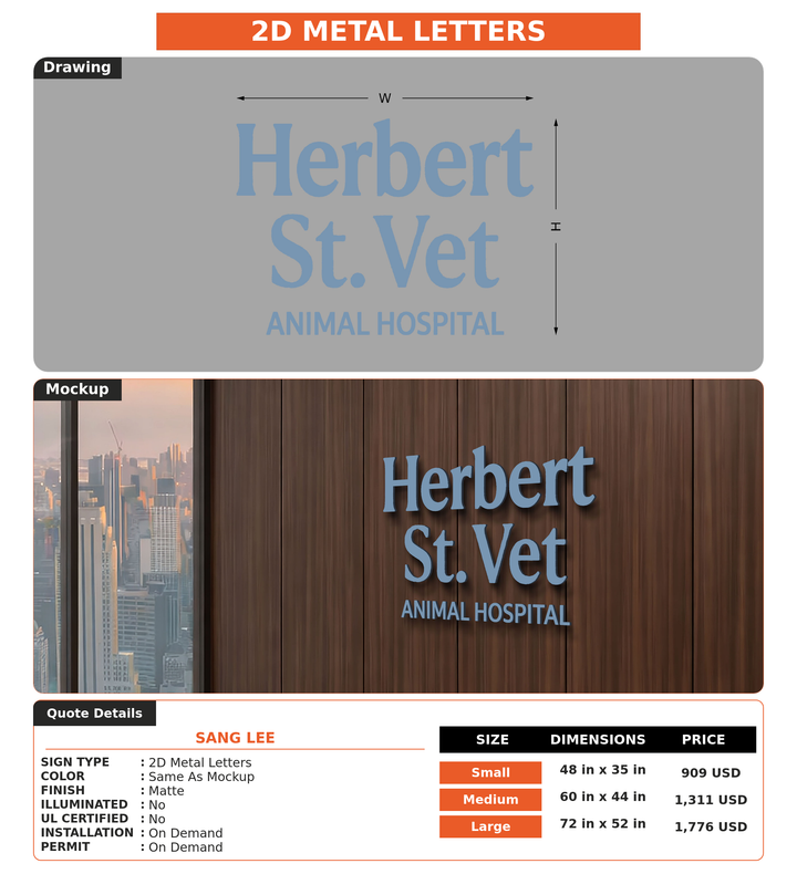 CUSTOM MOCKUP SIGN FOR Sang Lee