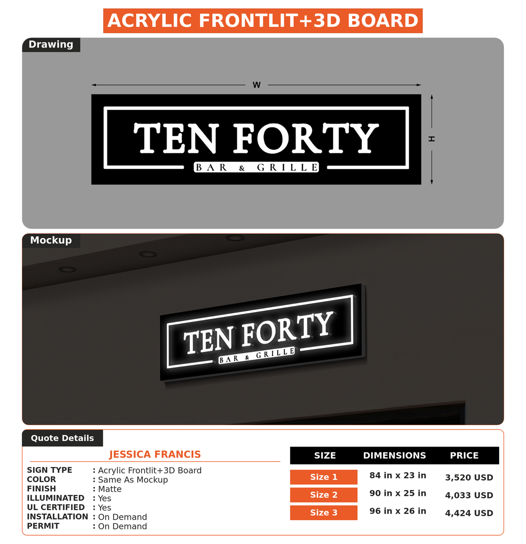 CUSTOM MOCKUP SIGN FOR Jessica Francis