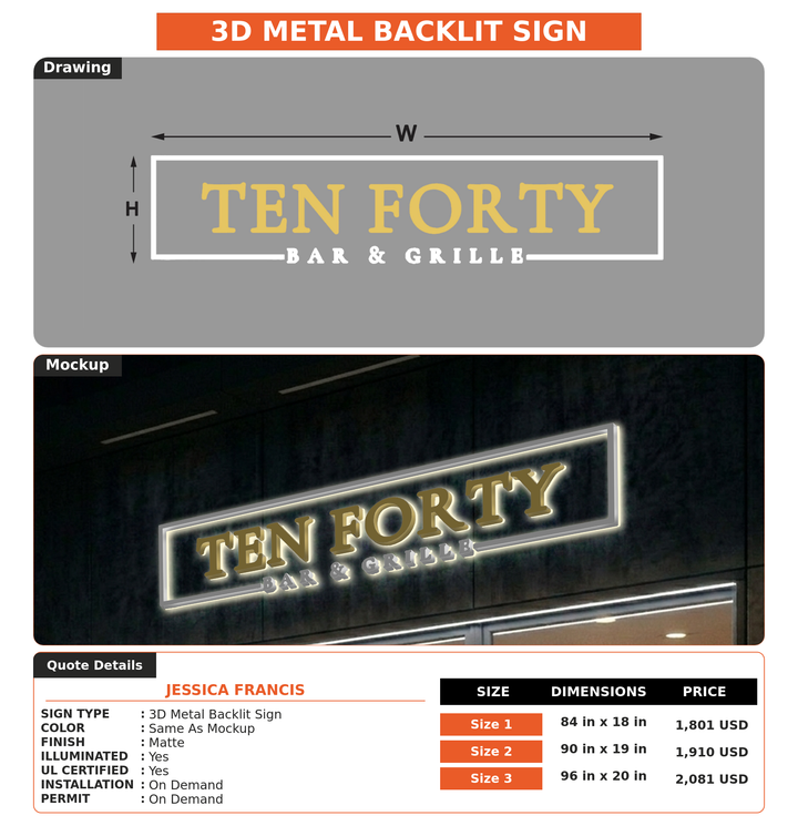 CUSTOM MOCKUP SIGN FOR Jessica Francis