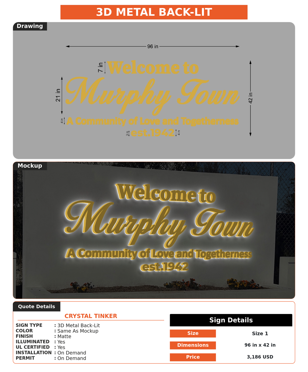 CUSTOM MOCKUP SIGN FOR Crystal Tinker