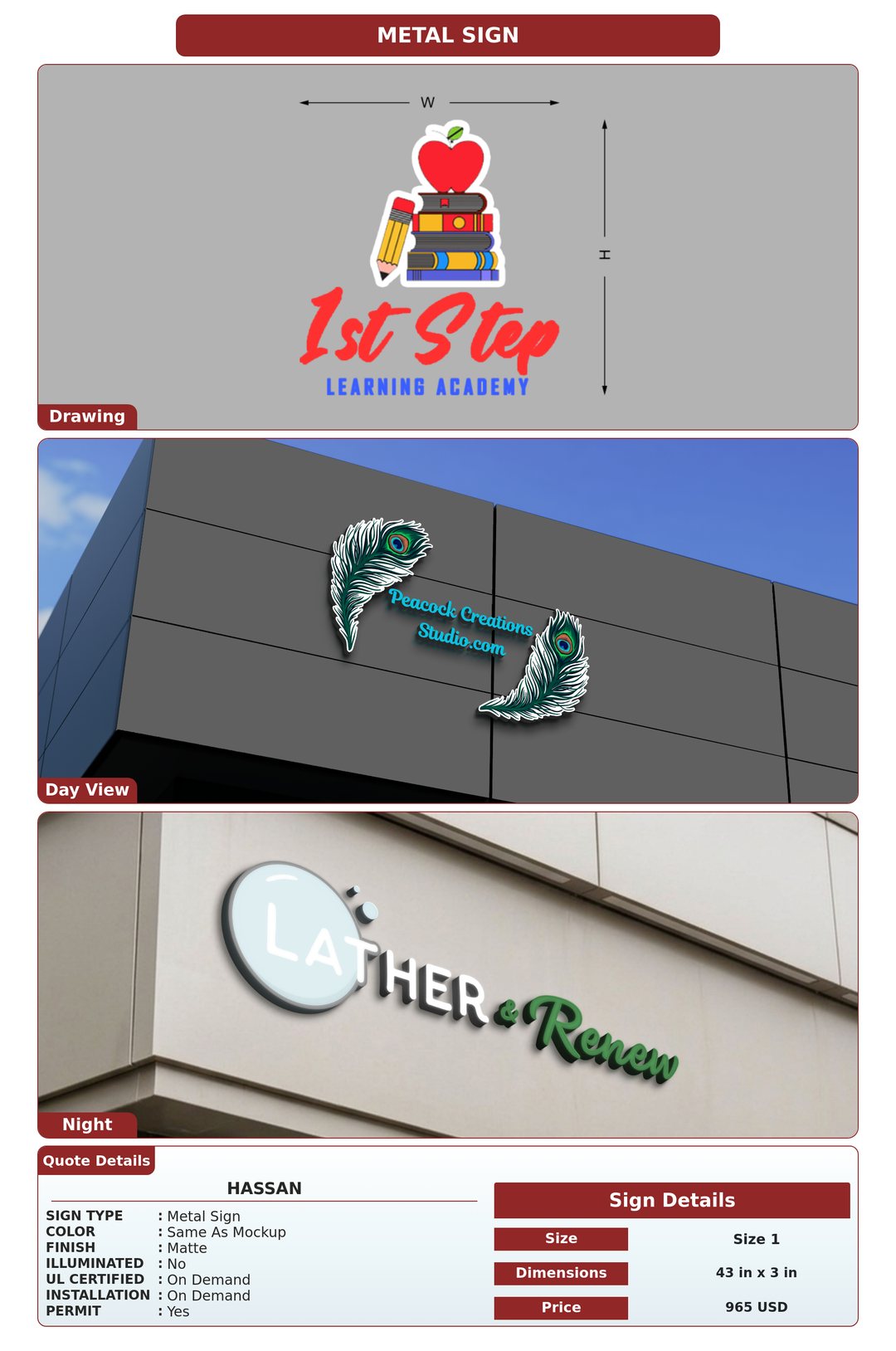 CUSTOM MOCKUP SIGN FOR Hassan