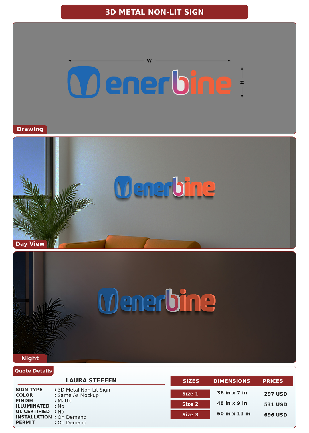 CUSTOM MOCKUP SIGN FOR Laura Steffen