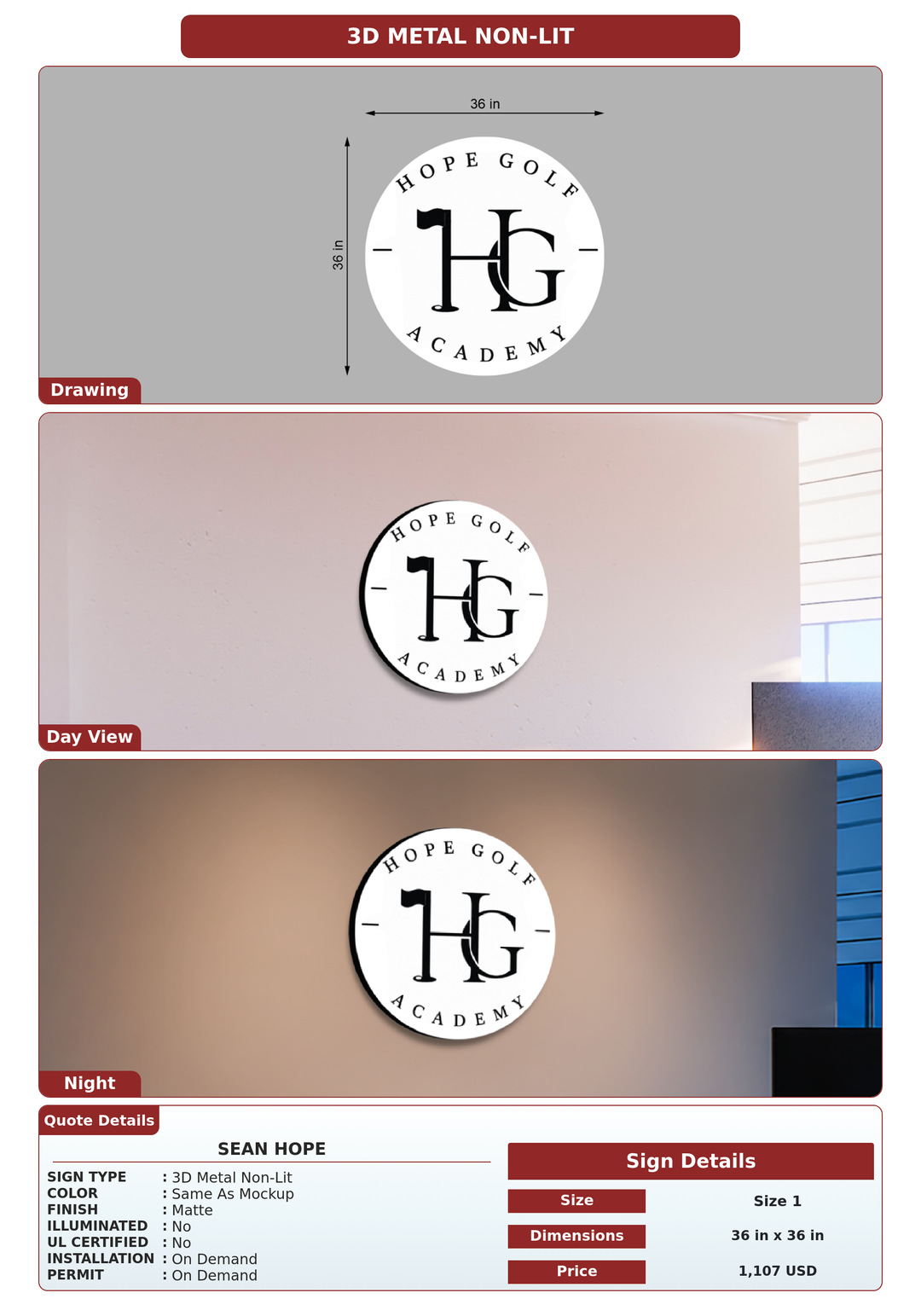 CUSTOM MOCKUP SIGN FOR Sean Hope
