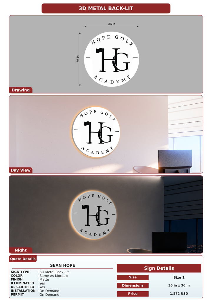 CUSTOM MOCKUP SIGN FOR Sean Hope