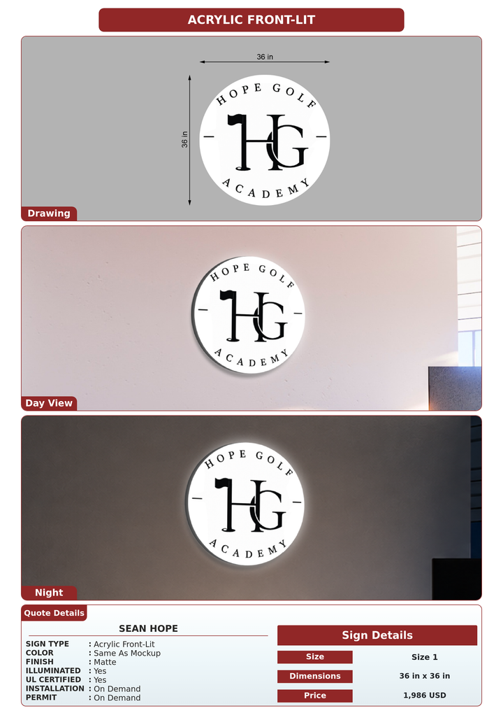 CUSTOM MOCKUP SIGN FOR Sean Hope