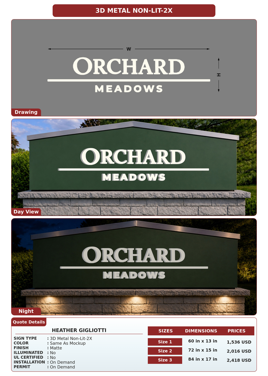 CUSTOM MOCKUP SIGN FOR Heather Gigliotti