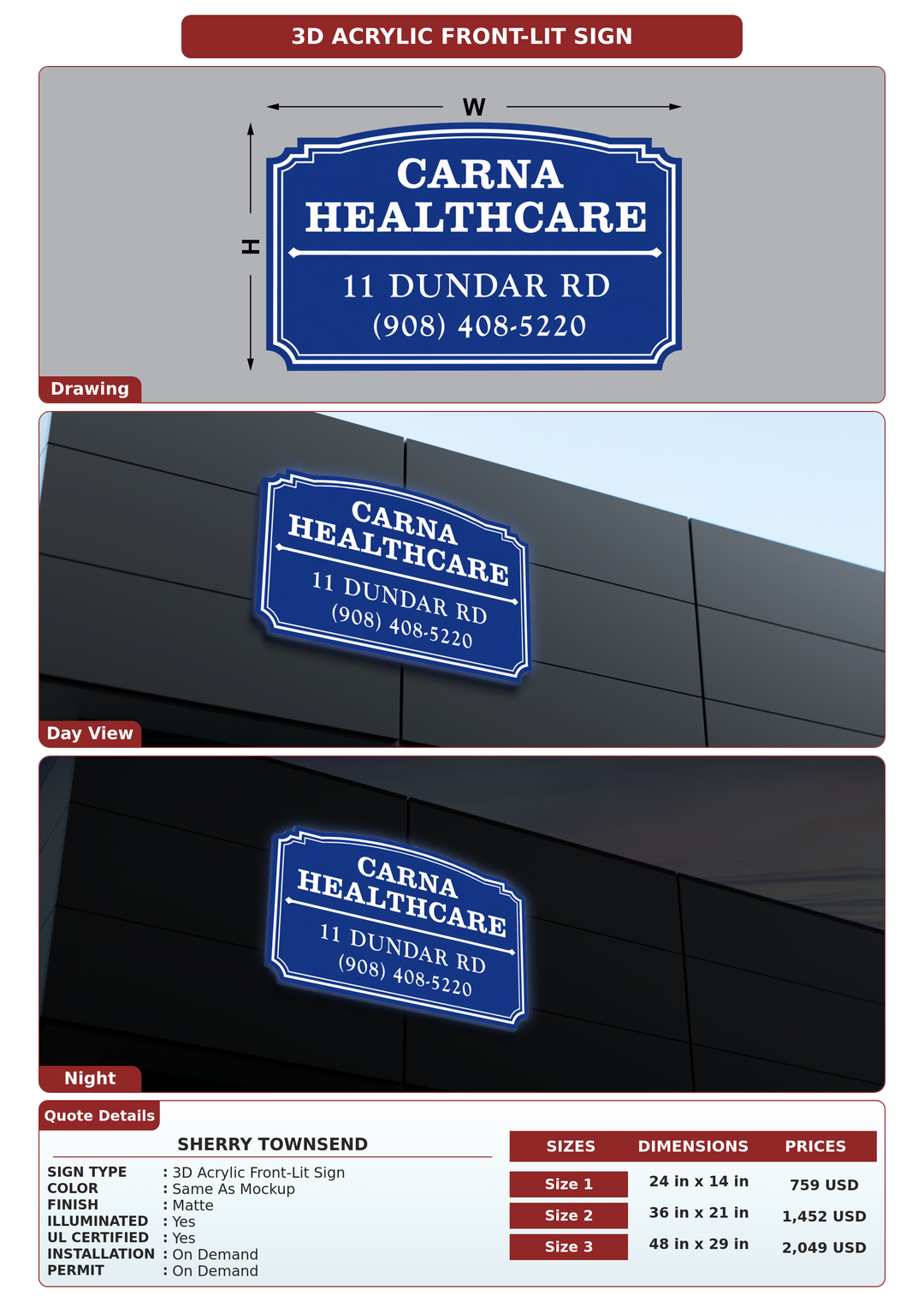 CUSTOM MOCKUP SIGN FOR Sherry Townsend