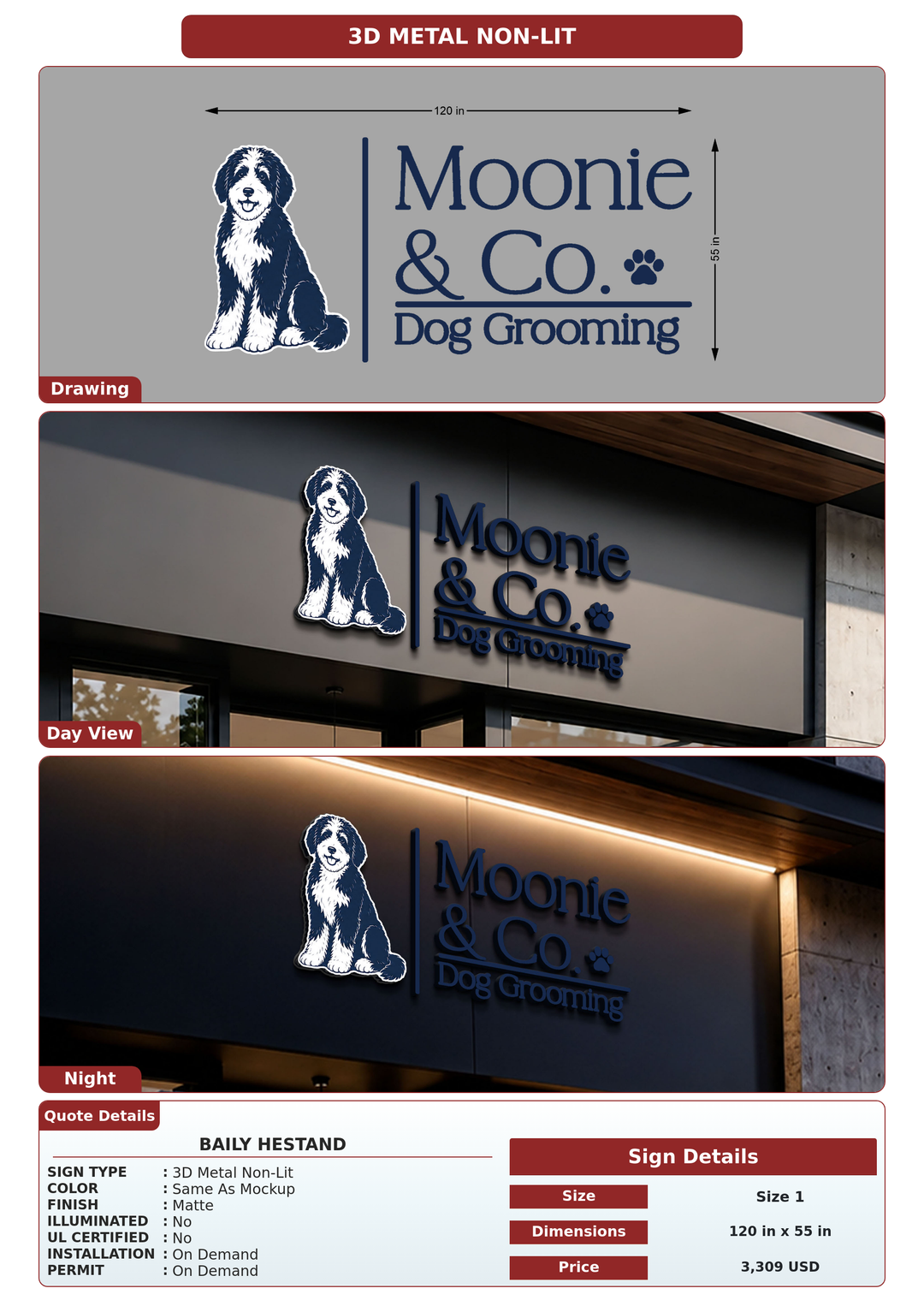 CUSTOM MOCKUP SIGN FOR Baily Hestand
