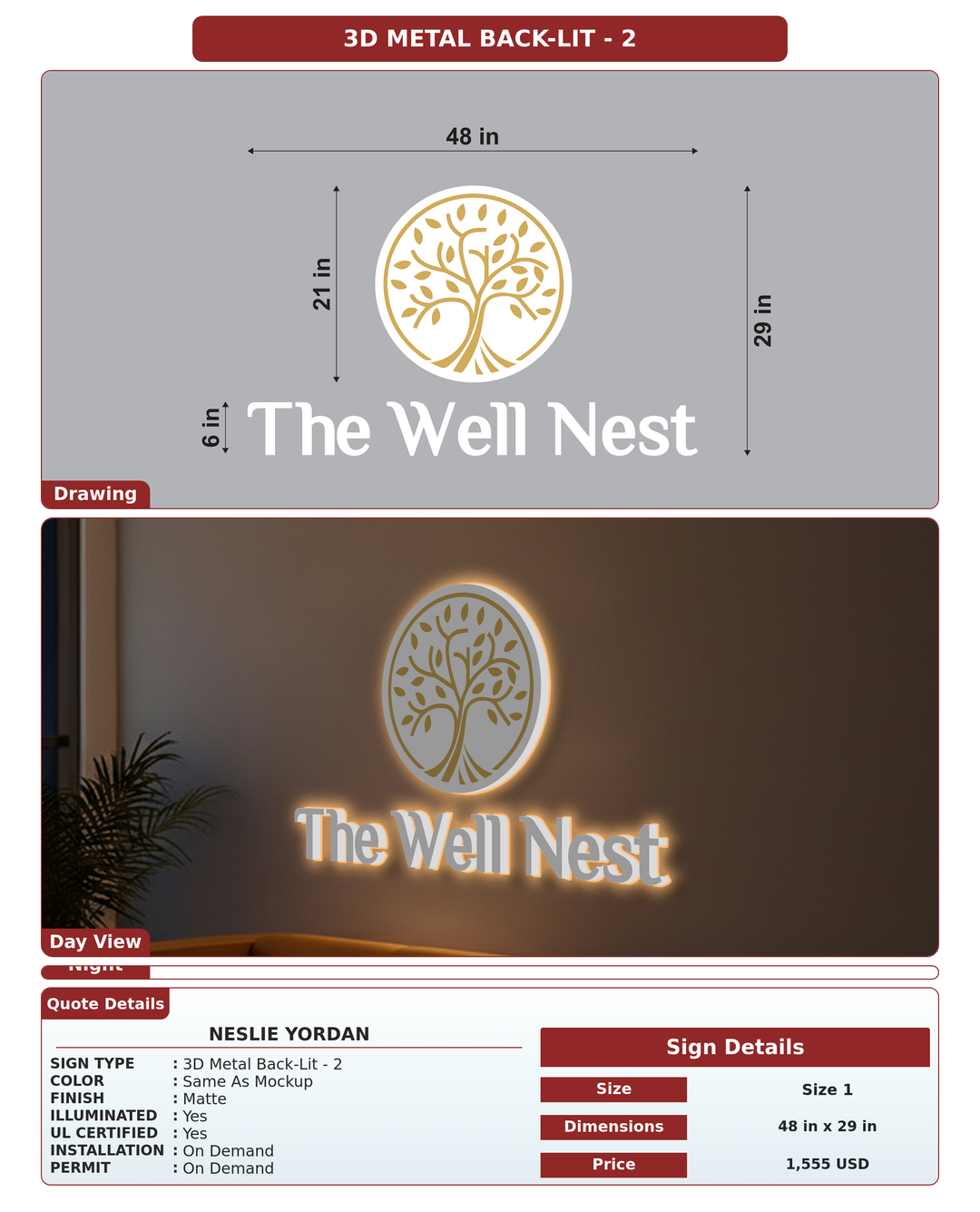 CUSTOM MOCKUP SIGN FOR Neslie Yordan