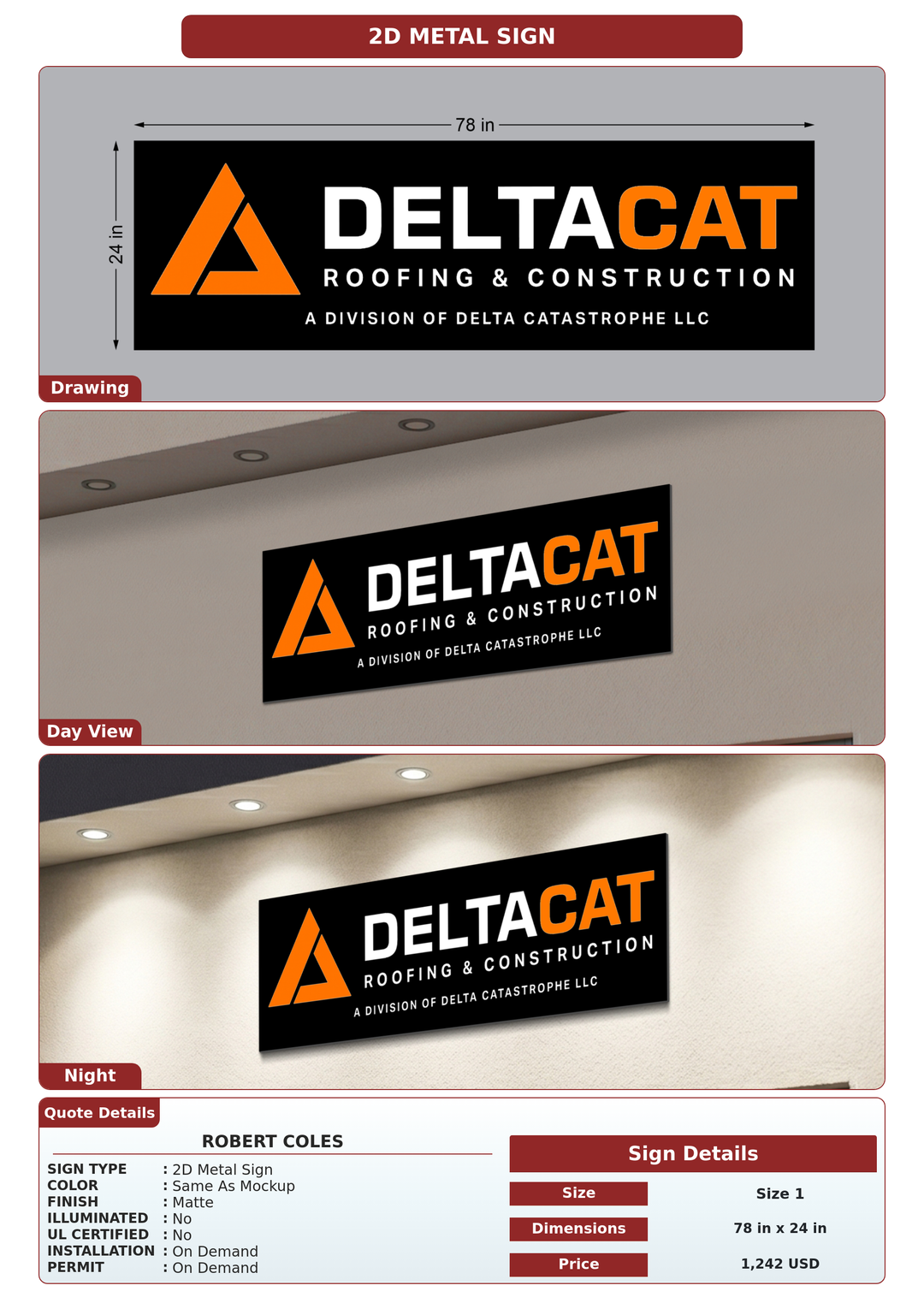 CUSTOM MOCKUP SIGN FOR Robert Coles