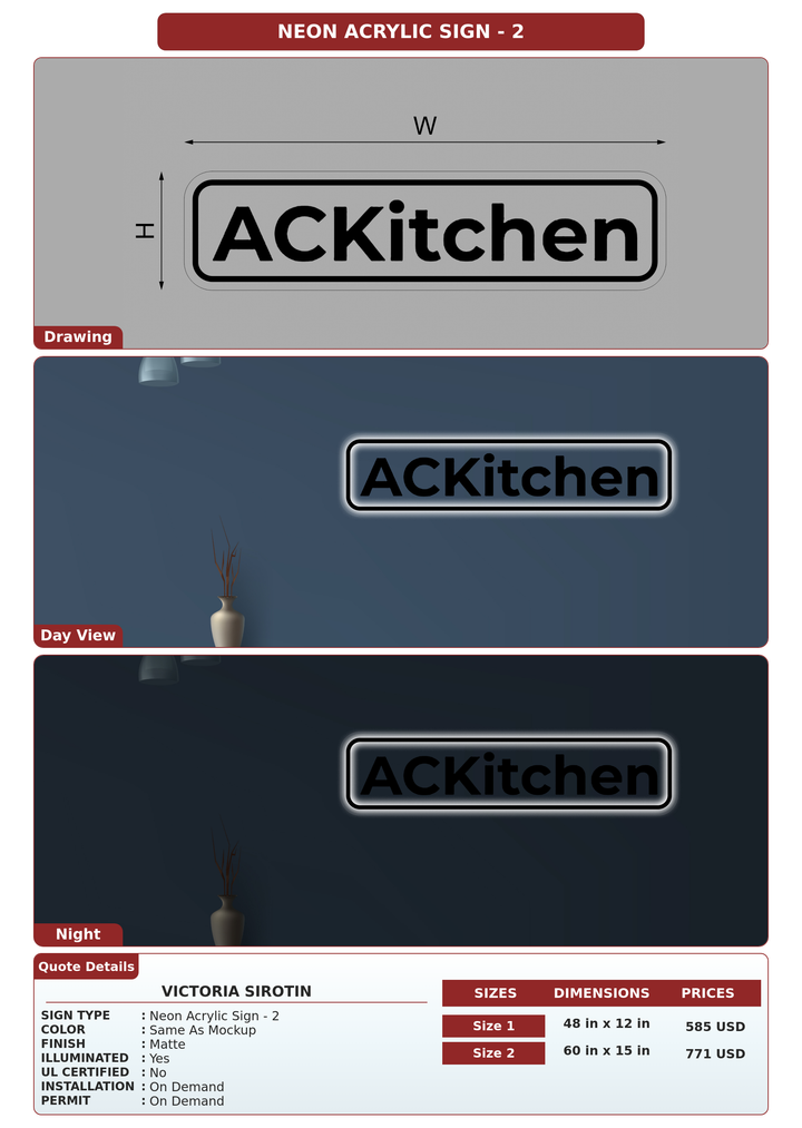 CUSTOM MOCKUP SIGN FOR Victoria Sirotin