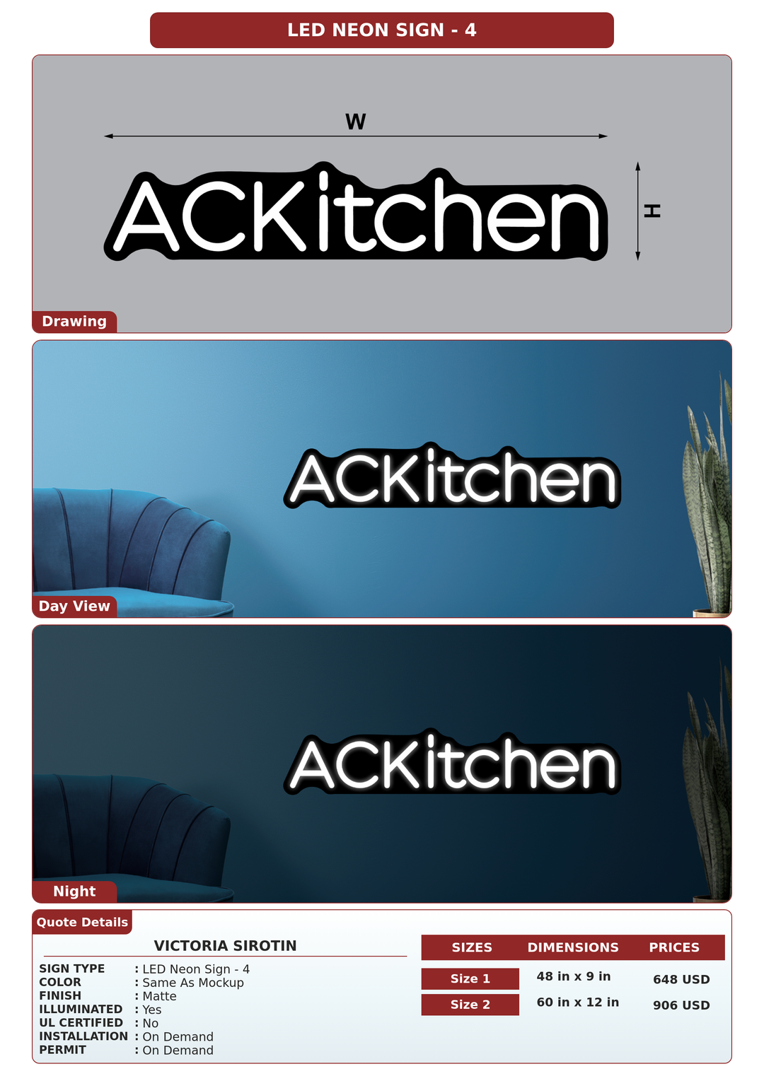 CUSTOM MOCKUP SIGN FOR Victoria Sirotin