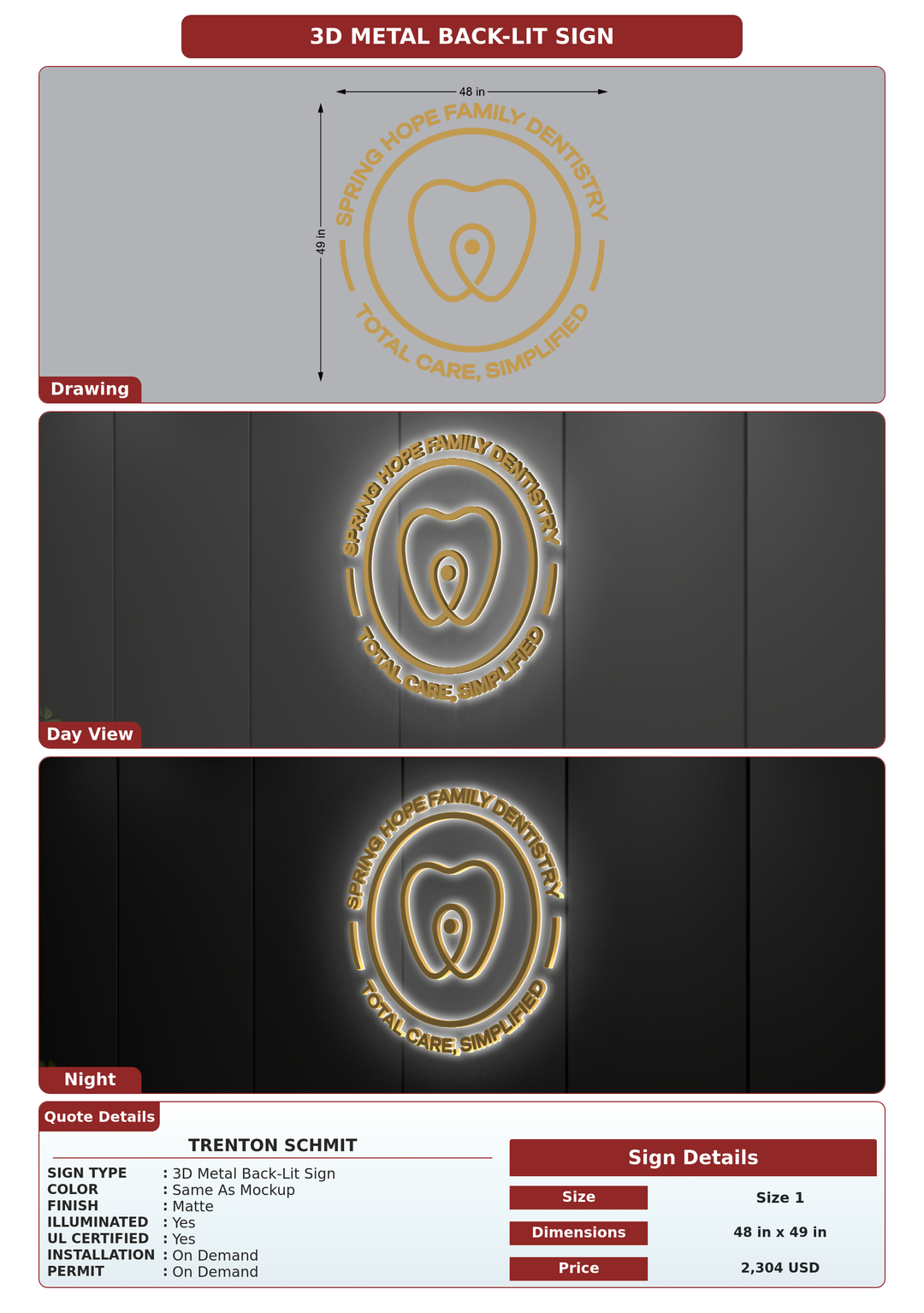 CUSTOM MOCKUP SIGN FOR Trenton Schmit