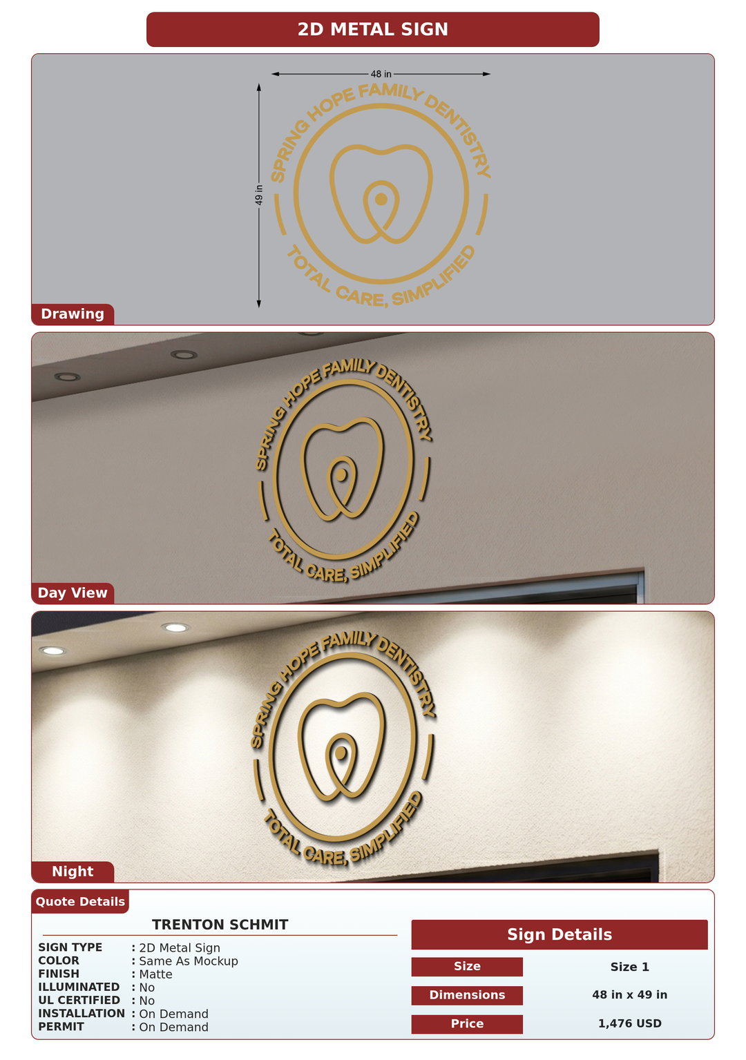 CUSTOM MOCKUP SIGN FOR Trenton Schmit