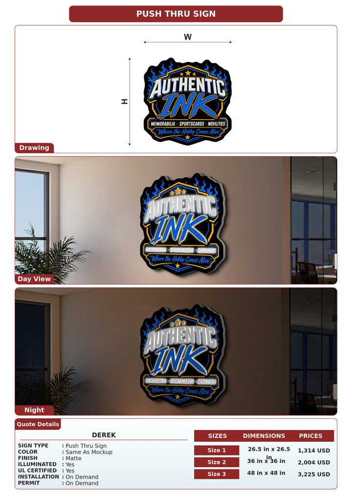 CUSTOM MOCKUP SIGN FOR Derek