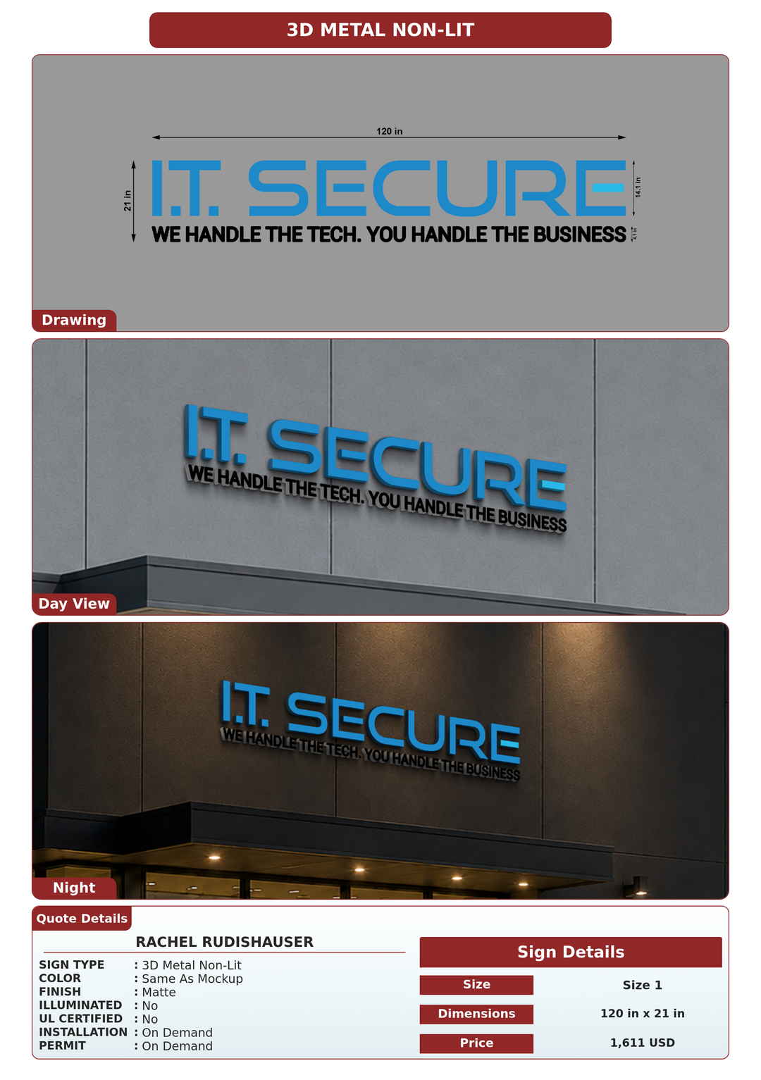 CUSTOM MOCKUP SIGN FOR Rachel Rudishauser