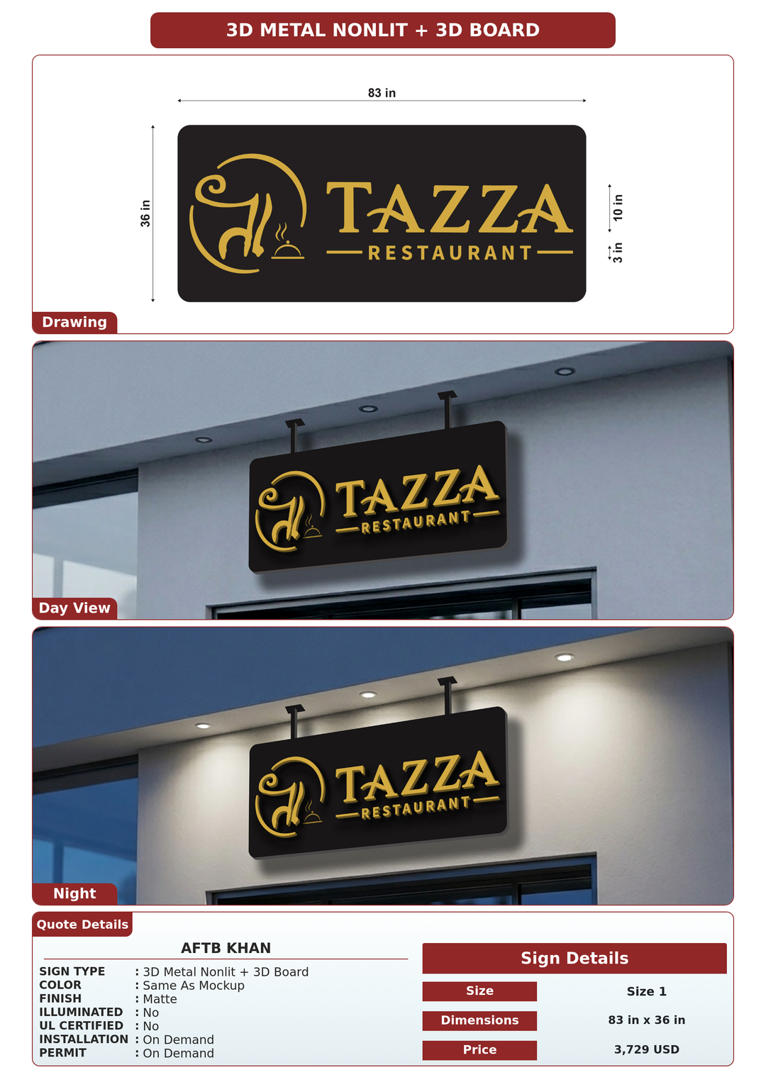 CUSTOM MOCKUP SIGN FOR Aftb khan