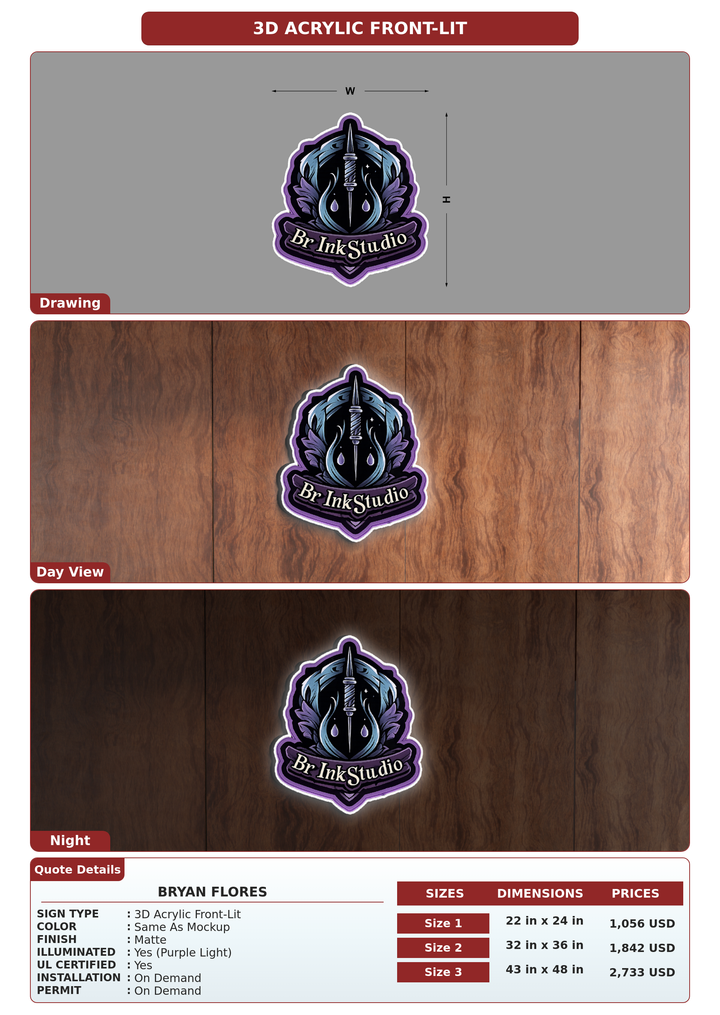 CUSTOM MOCKUP SIGN FOR Bryan Flores