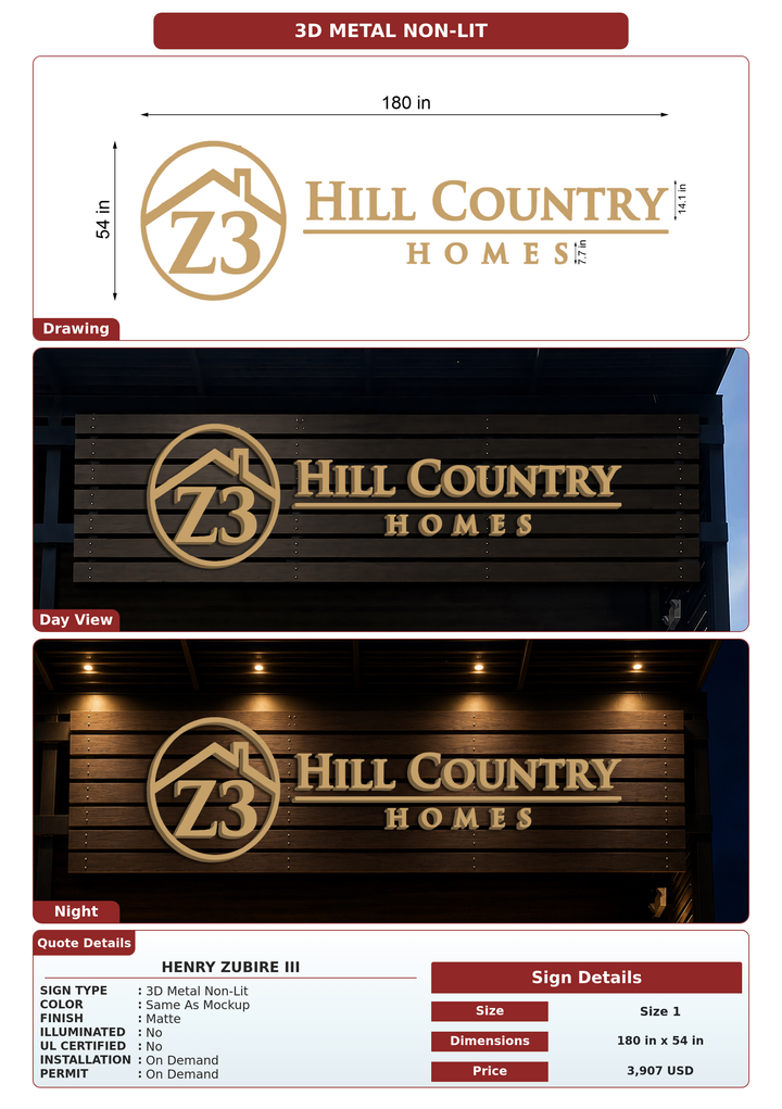 CUSTOM MOCKUP SIGN FOR Henry Zubire III