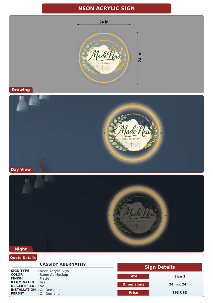 CUSTOM MOCKUP SIGN FOR Cassidy Abernathy