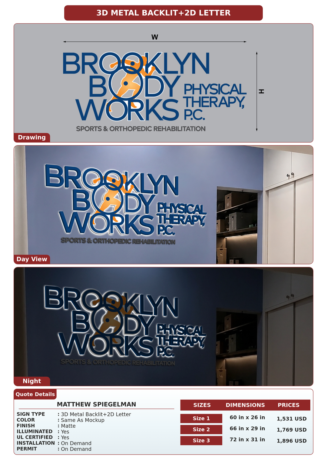 CUSTOM MOCKUP SIGN FOR Matthew Spiegelman