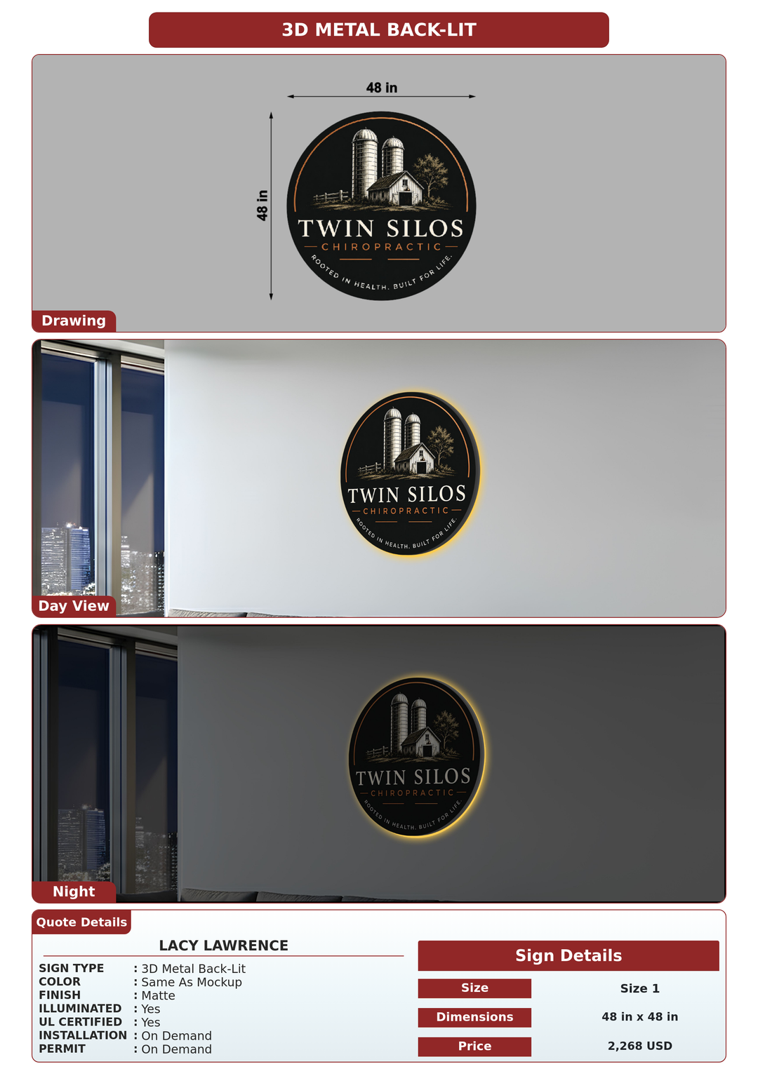 CUSTOM MOCKUP SIGN FOR Lacy Lawrence