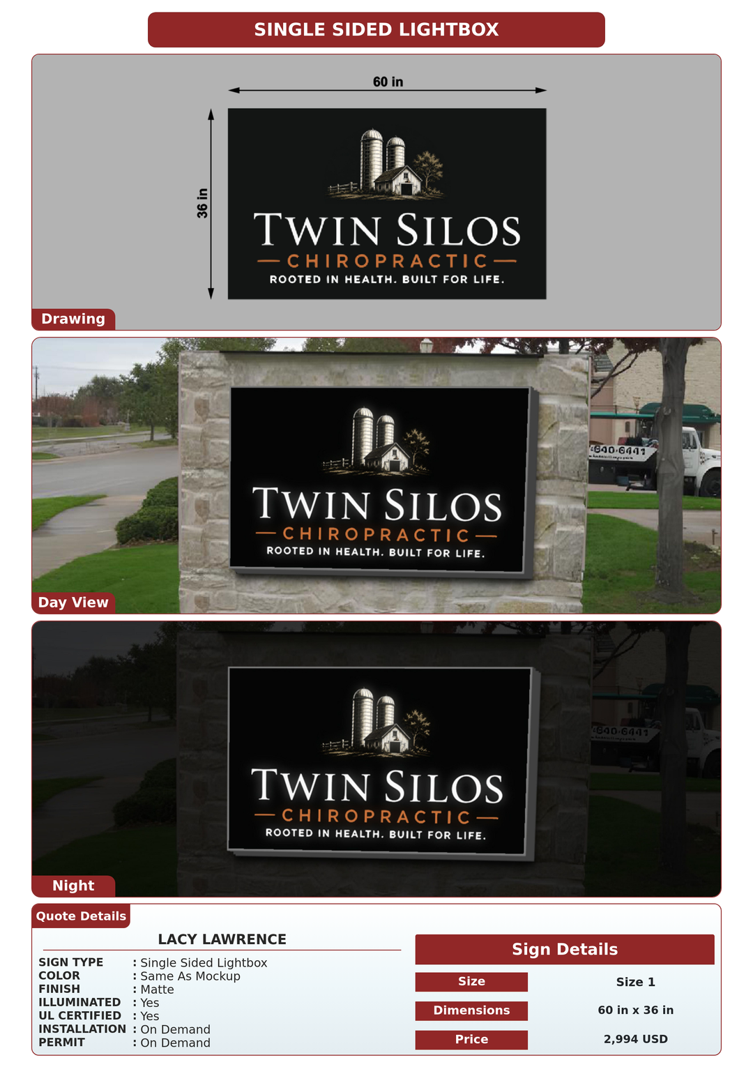 CUSTOM MOCKUP SIGN FOR Lacy Lawrence