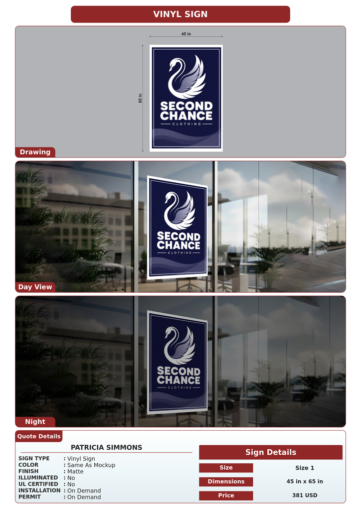 CUSTOM MOCKUP SIGN FOR Patricia Simmons