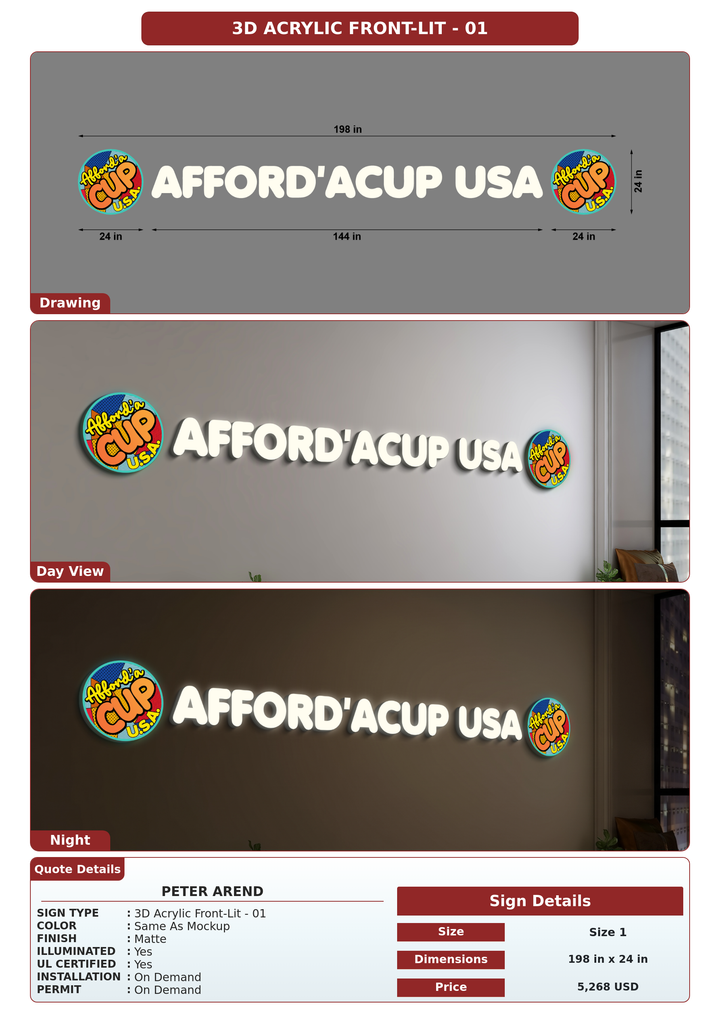 CUSTOM MOCKUP SIGN FOR Peter Arend