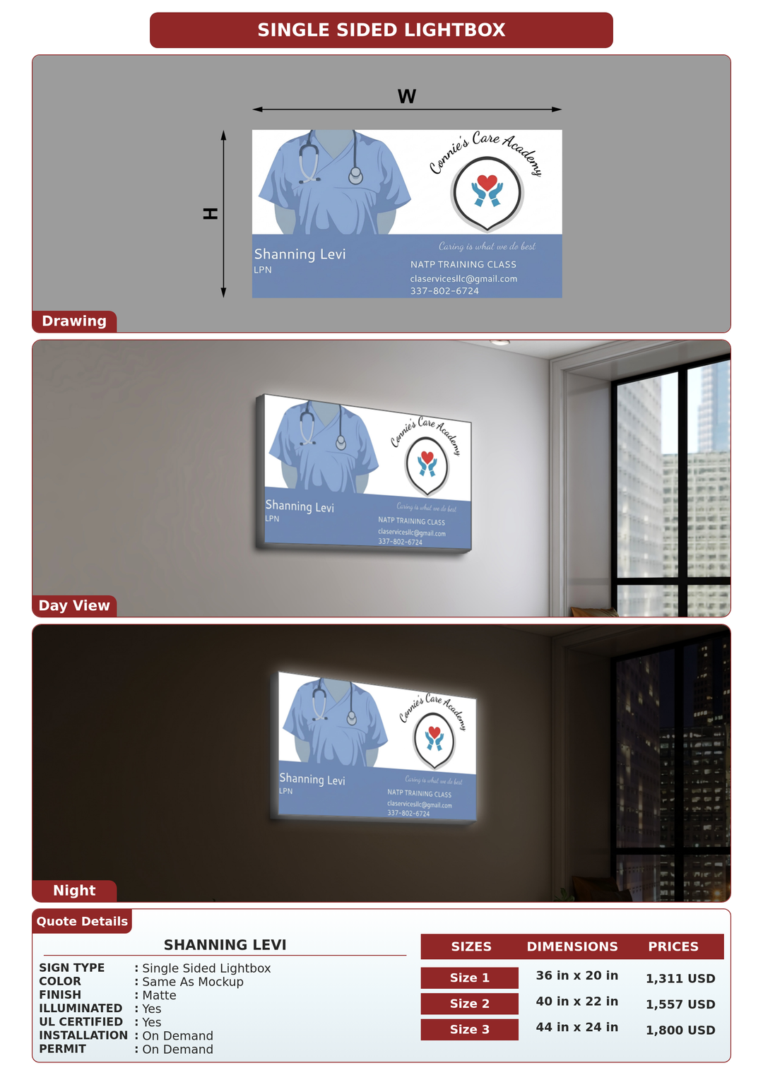 CUSTOM MOCKUP SIGN FOR Shanning Levi