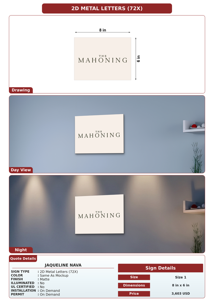 CUSTOM MOCKUP SIGN FOR Jaqueline Nava