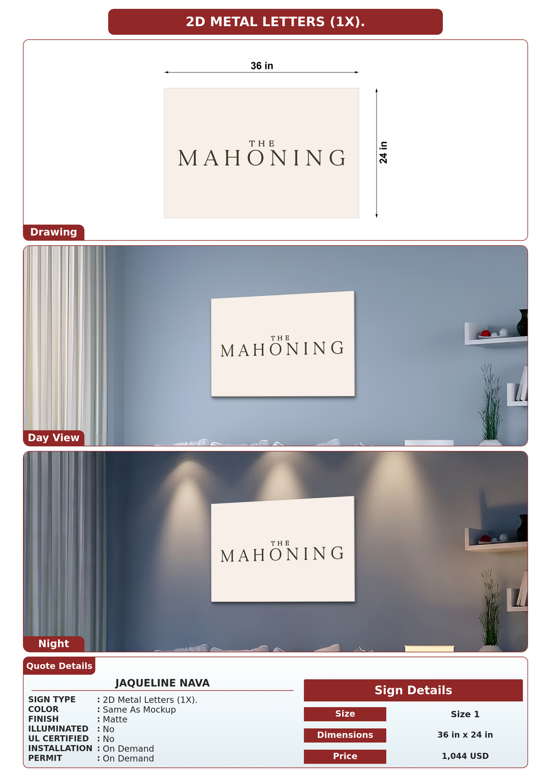 CUSTOM MOCKUP SIGN FOR Jaqueline Nava