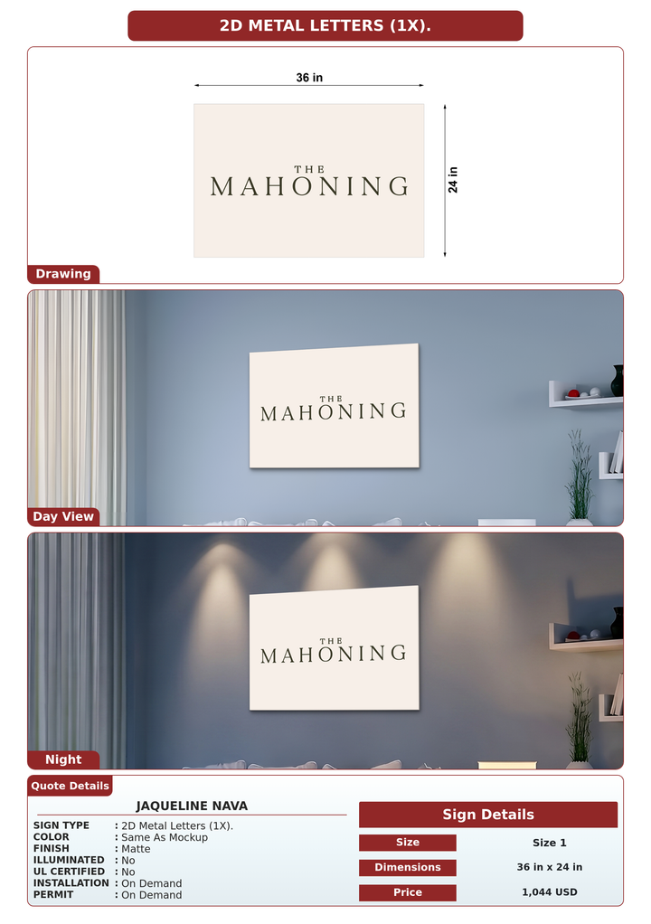 CUSTOM MOCKUP SIGN FOR Jaqueline Nava