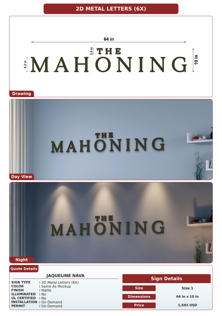 CUSTOM MOCKUP SIGN FOR Jaqueline Nava