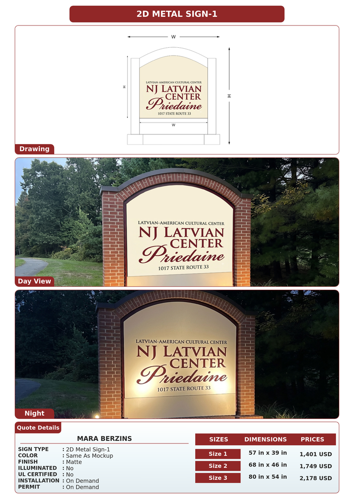 CUSTOM MOCKUP SIGN FOR Mara Berzins