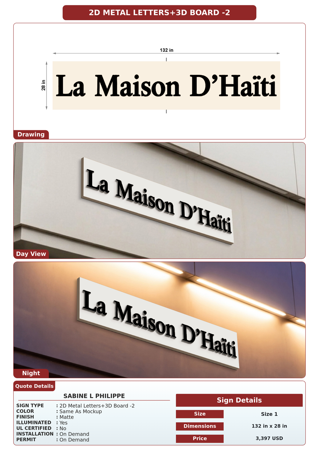 CUSTOM MOCKUP SIGN FOR Sabine L Philippe