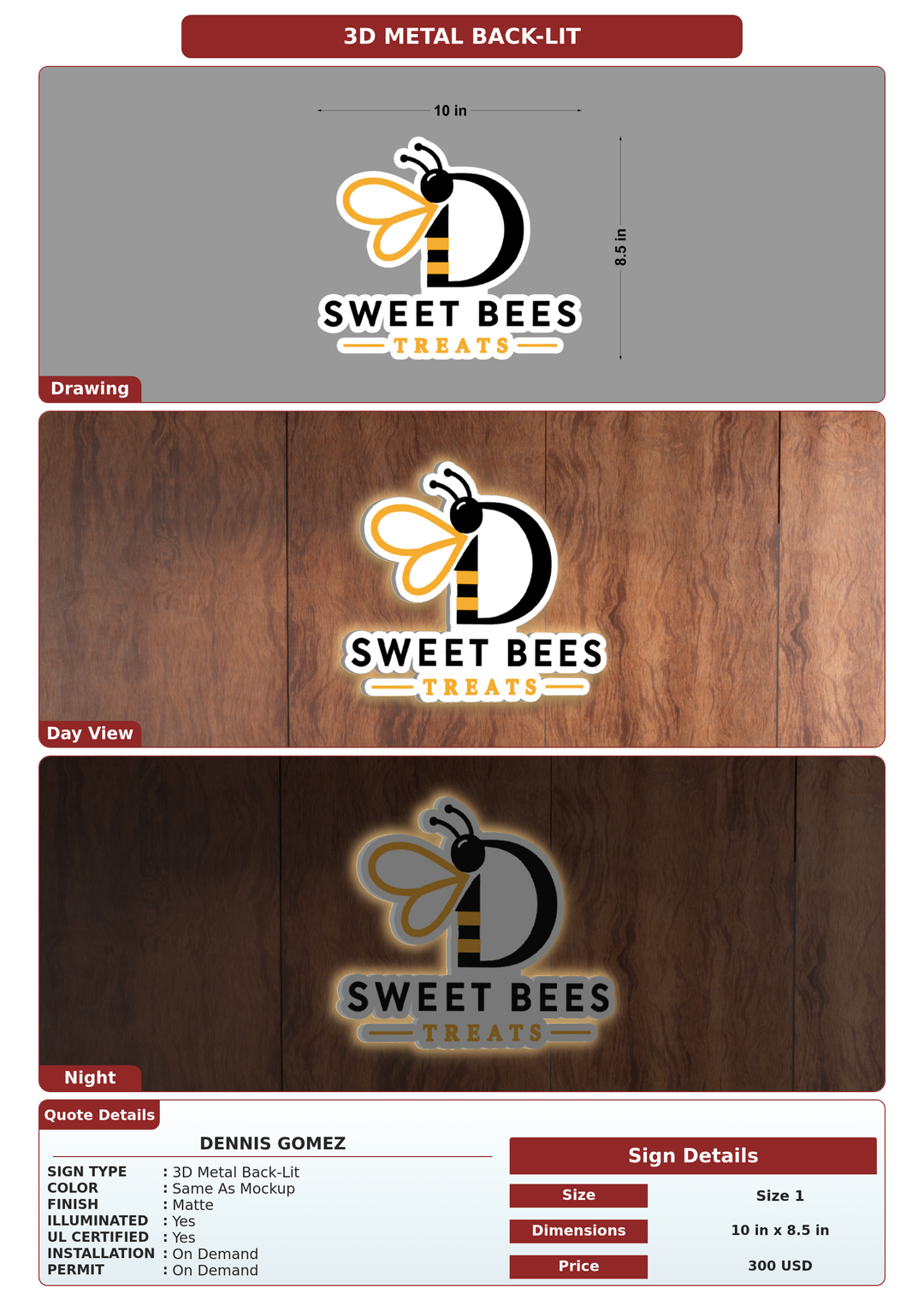CUSTOM MOCKUP SIGN FOR Dennis Gomez