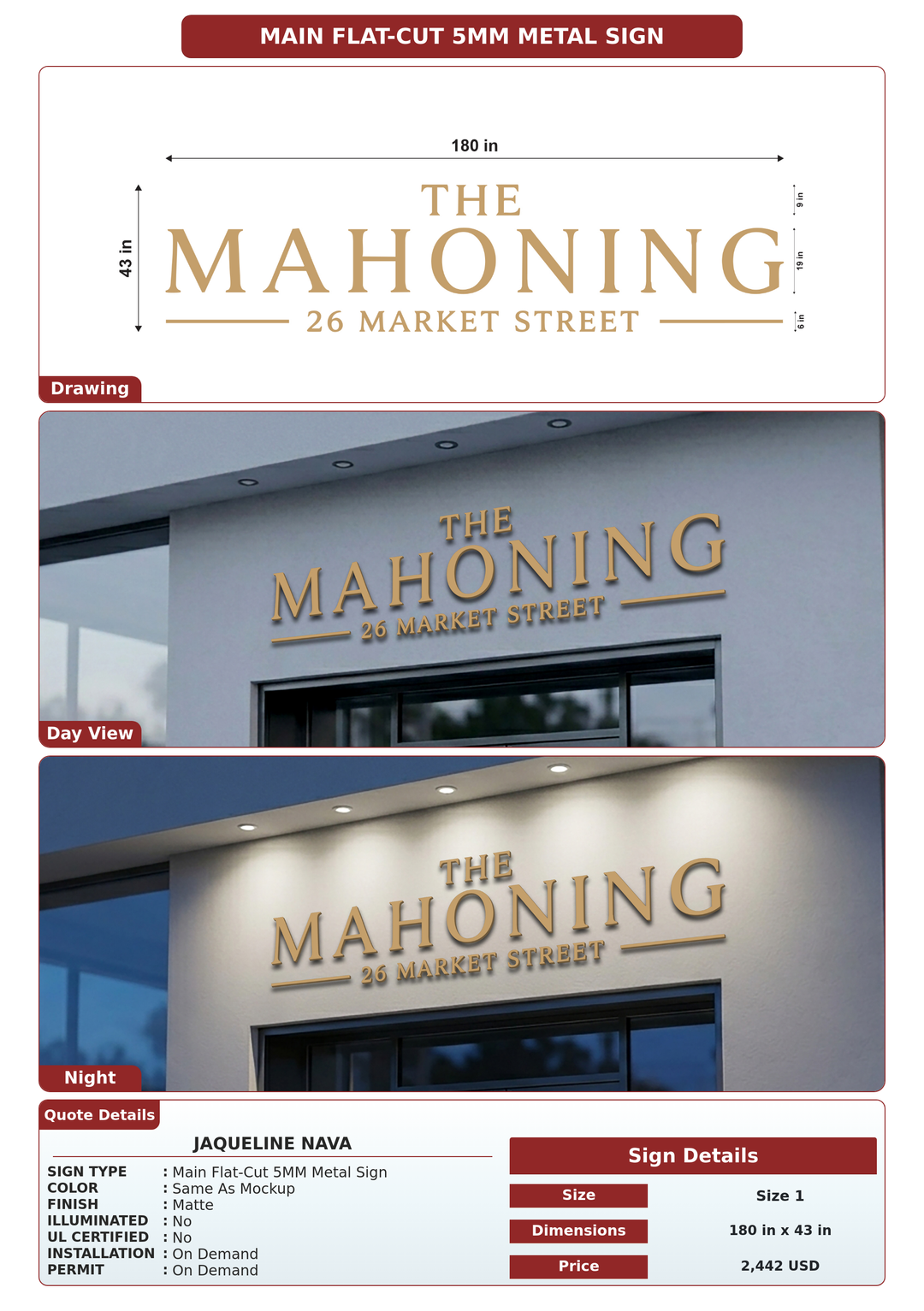 CUSTOM MOCKUP SIGN FOR Jaqueline Nava