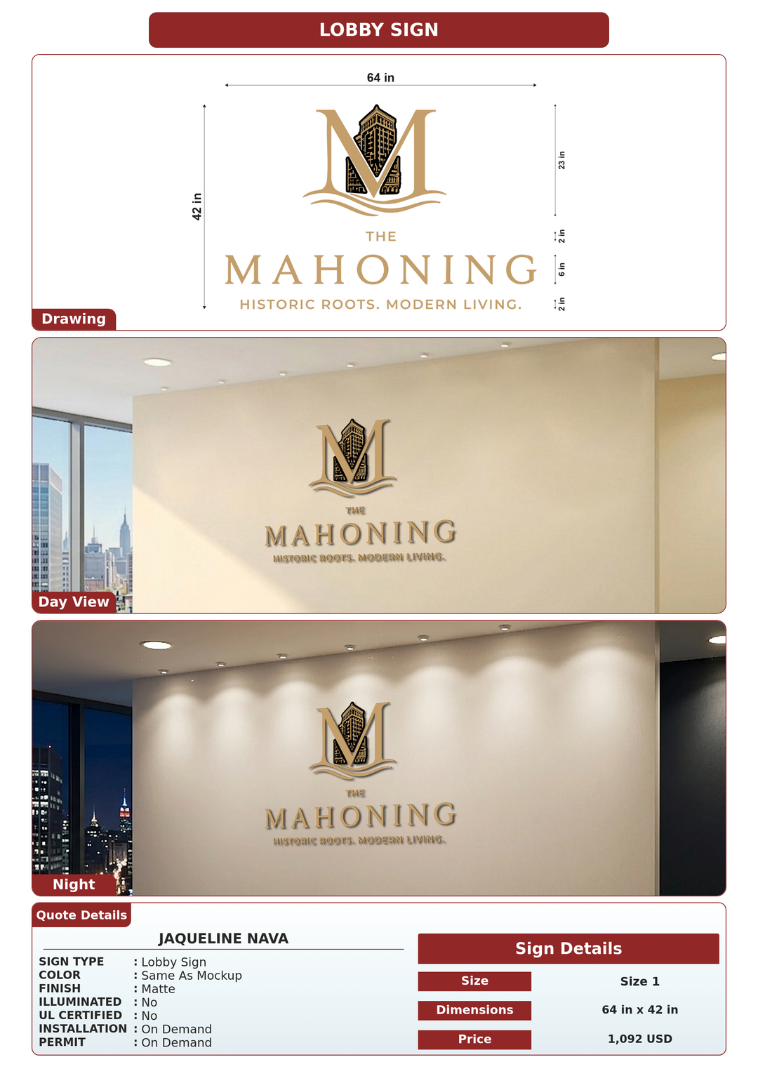 CUSTOM MOCKUP SIGN FOR Jaqueline Nava
