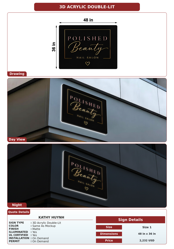 CUSTOM MOCKUP SIGN FOR Kathy Huynh